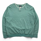 THE FABRIC ( THE UNION ) 日本製 ヘンリーネック スウェット トレーナー L ミントグリーン パイピング TF00404