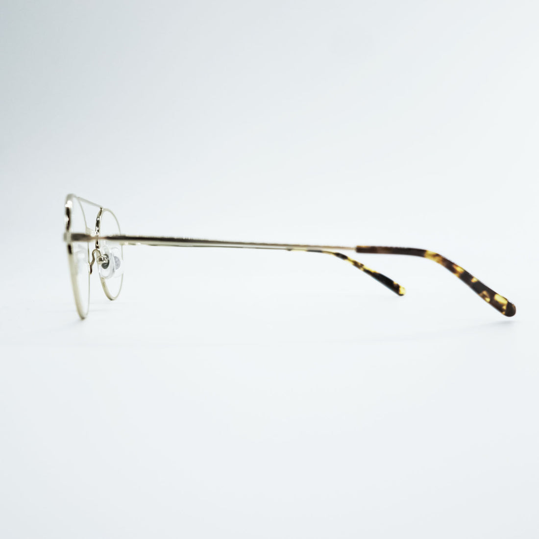 NEW.  ダブルブリッジ ラウンドメタル メガネ MAYBECK ボストン ゴールド NEWMAN 46_22-145-C2