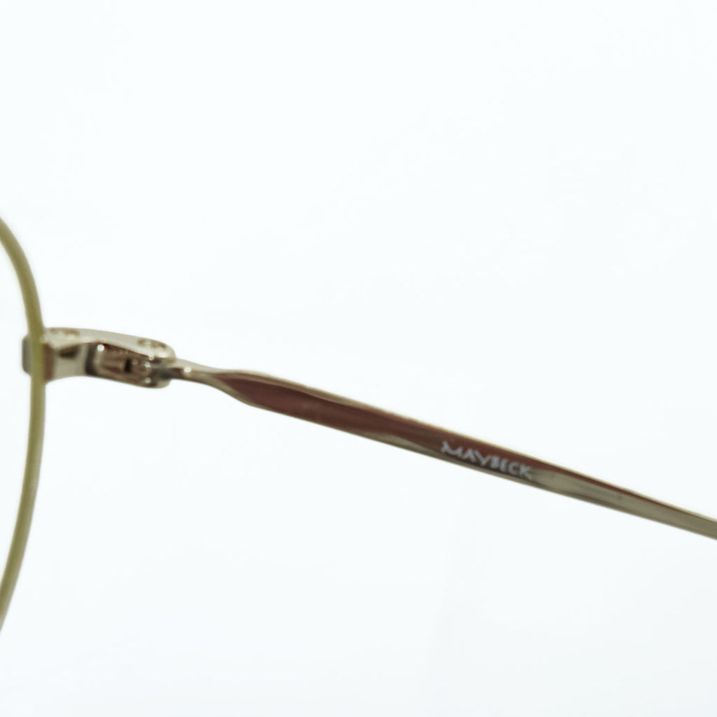 NEW.  ダブルブリッジ ラウンドメタル メガネ MAYBECK ボストン ゴールド NEWMAN 46_22-145-C2
