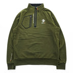 RLX Ralph Lauren ハーフジップ スウェット トレーナー L カーキ グリーン 胸ポケット