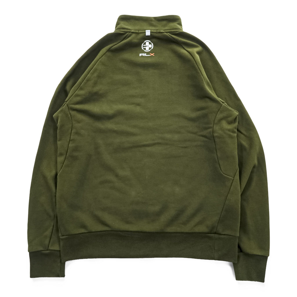 RLX Ralph Lauren ハーフジップ スウェット トレーナー L カーキ グリーン 胸ポケット