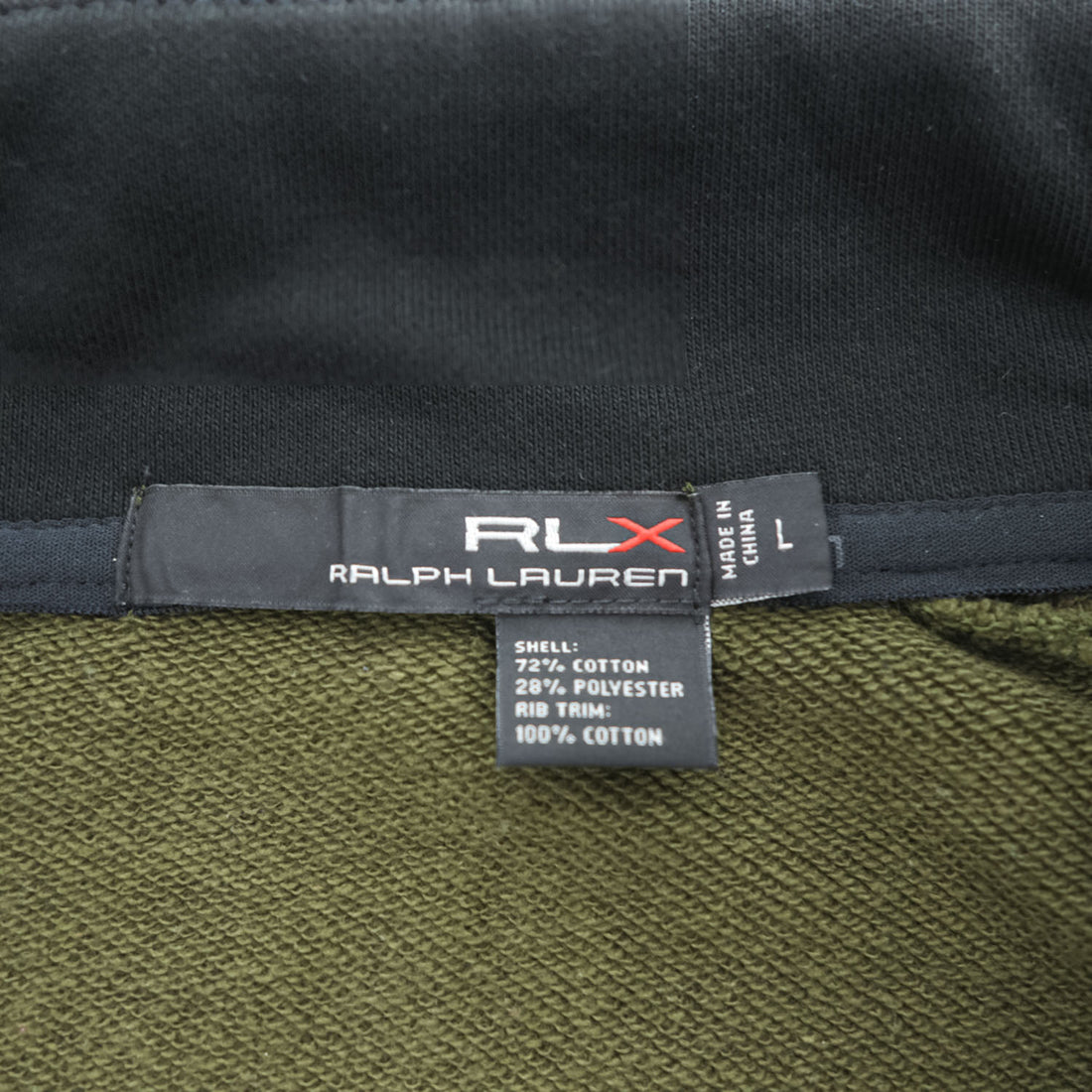 RLX Ralph Lauren ハーフジップ スウェット トレーナー L カーキ グリーン 胸ポケット