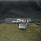 RLX Ralph Lauren ハーフジップ スウェット トレーナー L カーキ グリーン 胸ポケット