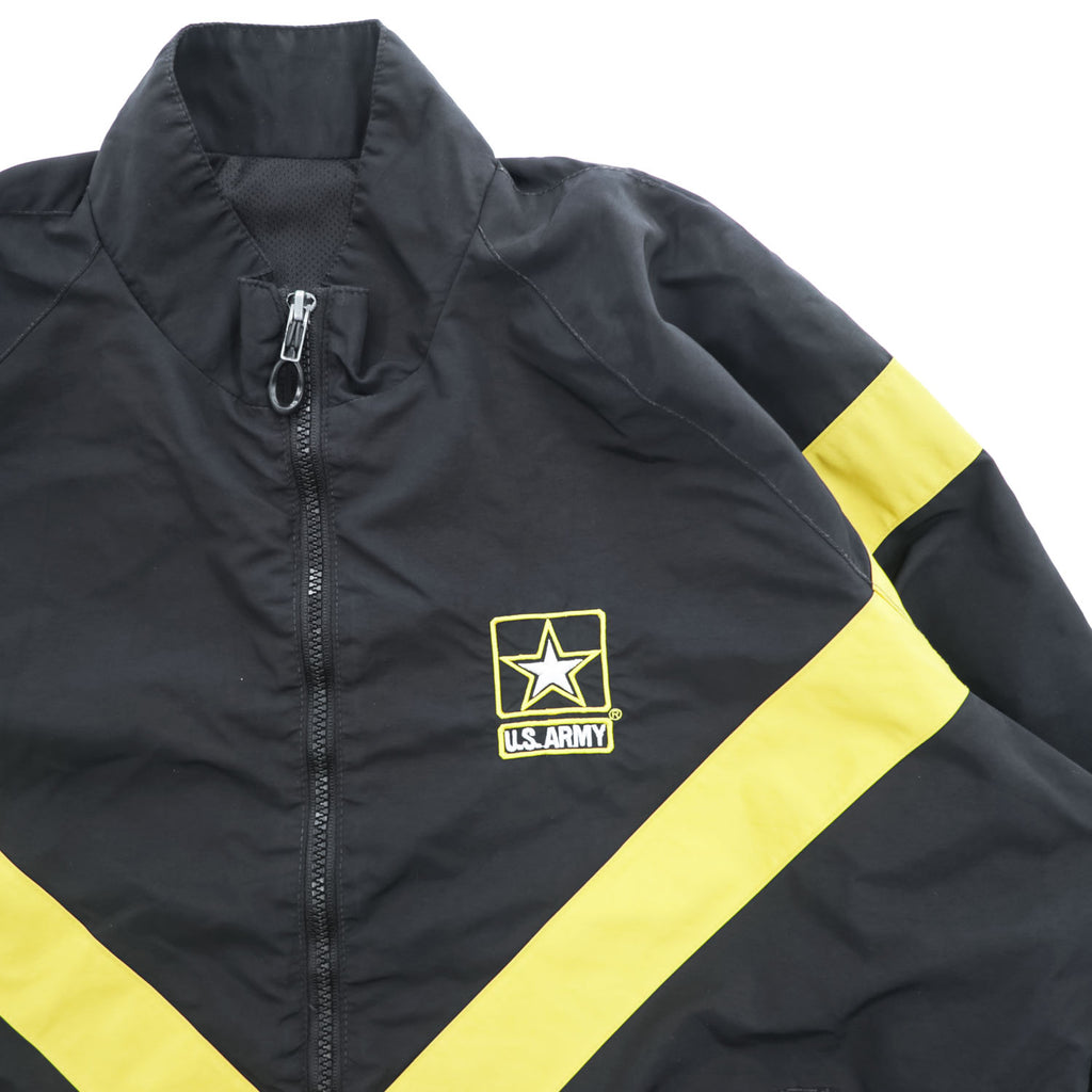 US ARMY APFU トレーニングジャケット トラックジャケット ジャージ L ブラック メッシュ ドローコード 米軍 APFU ミリタリー