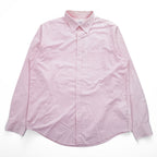 L.L.Bean 長袖 シャツ L ピンク TRIM FIT ドビー織 ストライプ 胸ポケット 0HBX9