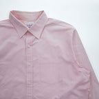 L.L.Bean 長袖 シャツ L ピンク TRIM FIT ドビー織 ストライプ 胸ポケット 0HBX9