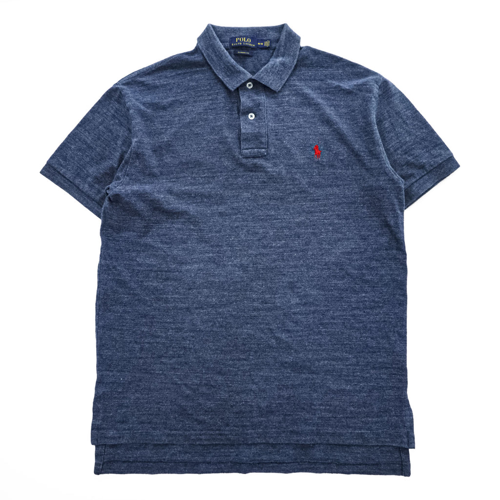 Polo Ralph Lauren クラシックフィット 半袖 ポロシャツ M ブルー ポニー 刺繍 CLASSIC FIT 鹿の子