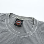 HARLEY DAVIDSON ピグメント染め ダメージ加工 ポケット Tシャツ XL グレー フェード