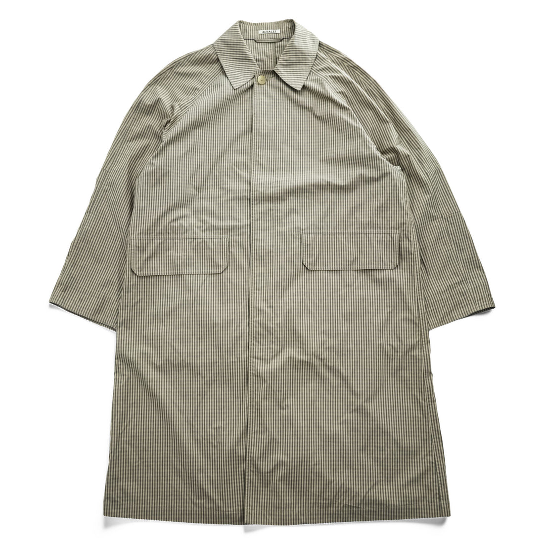 AURALEE 日本製 ステンカラーコート FINX WEATHER CLOTH CHECK COAT バルマカーンコート ベージュ チェック A9SC01WC