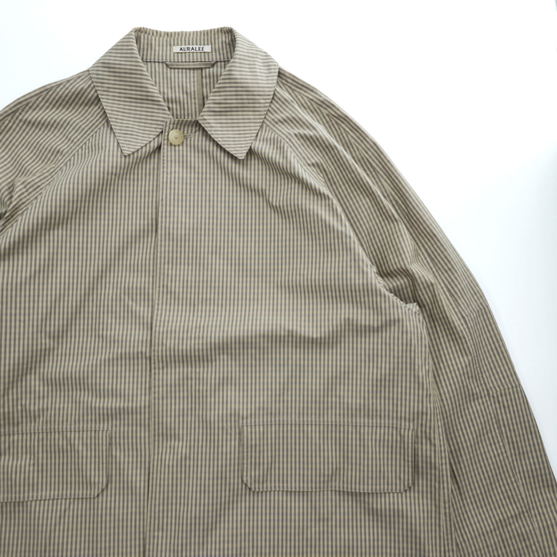 AURALEE 日本製 ステンカラーコート FINX WEATHER CLOTH CHECK COAT バルマカーンコート ベージュ チェック A9SC01WC