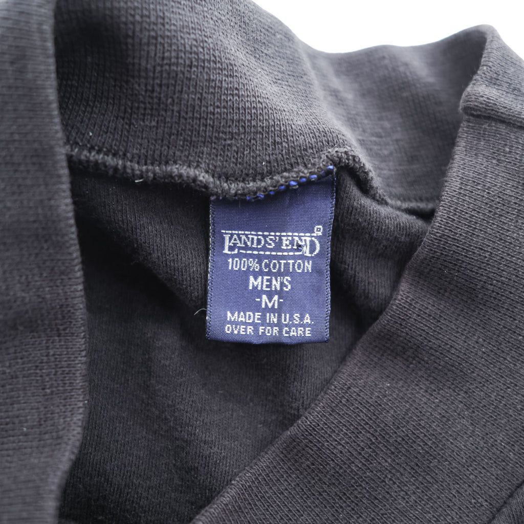 LANDS' END 90年代 USA製 ヴィンテージ 長袖 ボトルネック ロングスリーブ Tシャツ ロンT M ブラック
