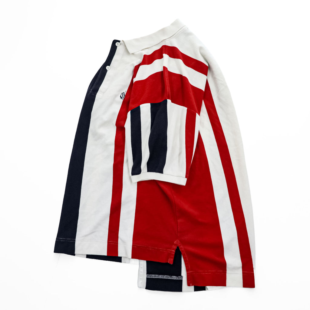 NAUTICA 90年代 ヴィンテージ ポロシャツ M マルチカラー ストライプ ワンポイントロゴ