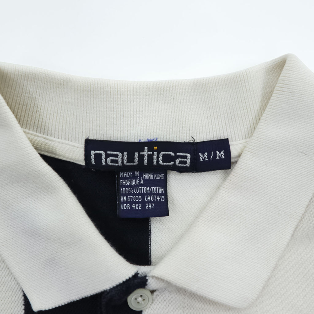 NAUTICA 90年代 ヴィンテージ ポロシャツ M マルチカラー ストライプ ワンポイントロゴ