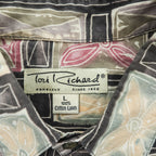 Tori Richard 90年代 ヴィンテージ 半袖シャツ L ベージュ 総柄