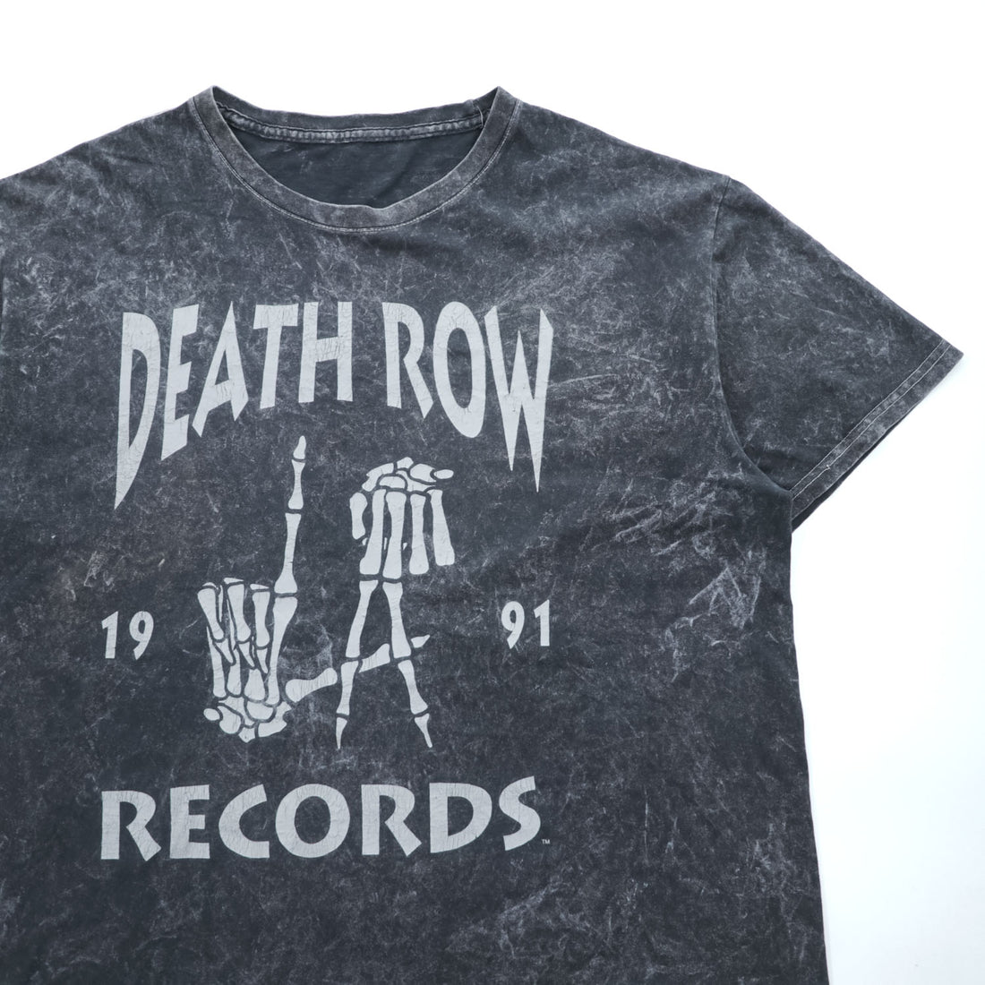 DEATH ROW RECORDS ヒップホップ レーベル Tシャツ L グレー フェード ヴィンテージ加工 ケミカルウォッシュ