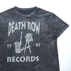 DEATH ROW RECORDS ヒップホップ レーベル Tシャツ L グレー フェード ヴィンテージ加工 ケミカルウォッシュ