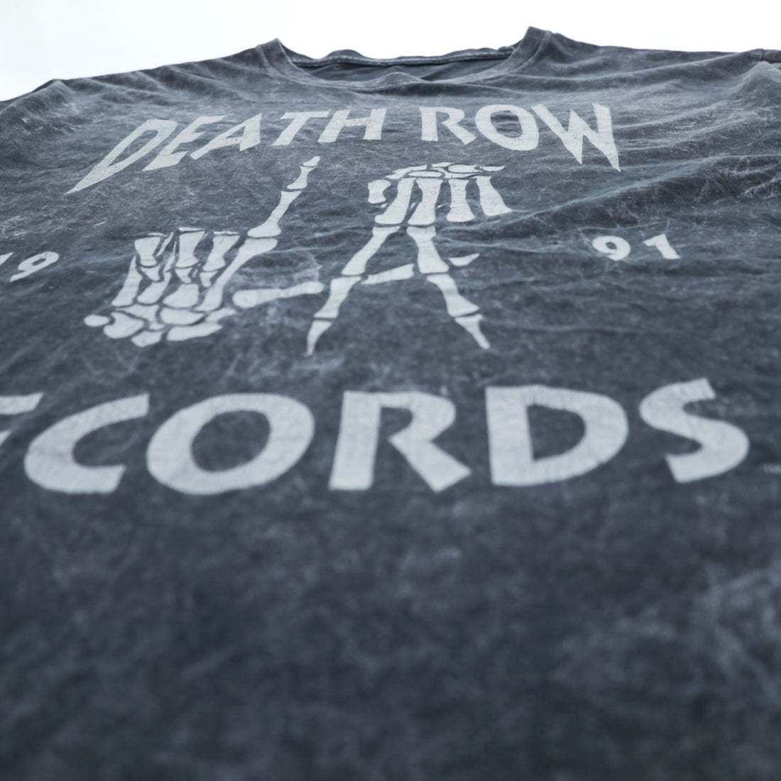 DEATH ROW RECORDS ヒップホップ レーベル Tシャツ L グレー フェード ヴィンテージ加工 ケミカルウォッシュ