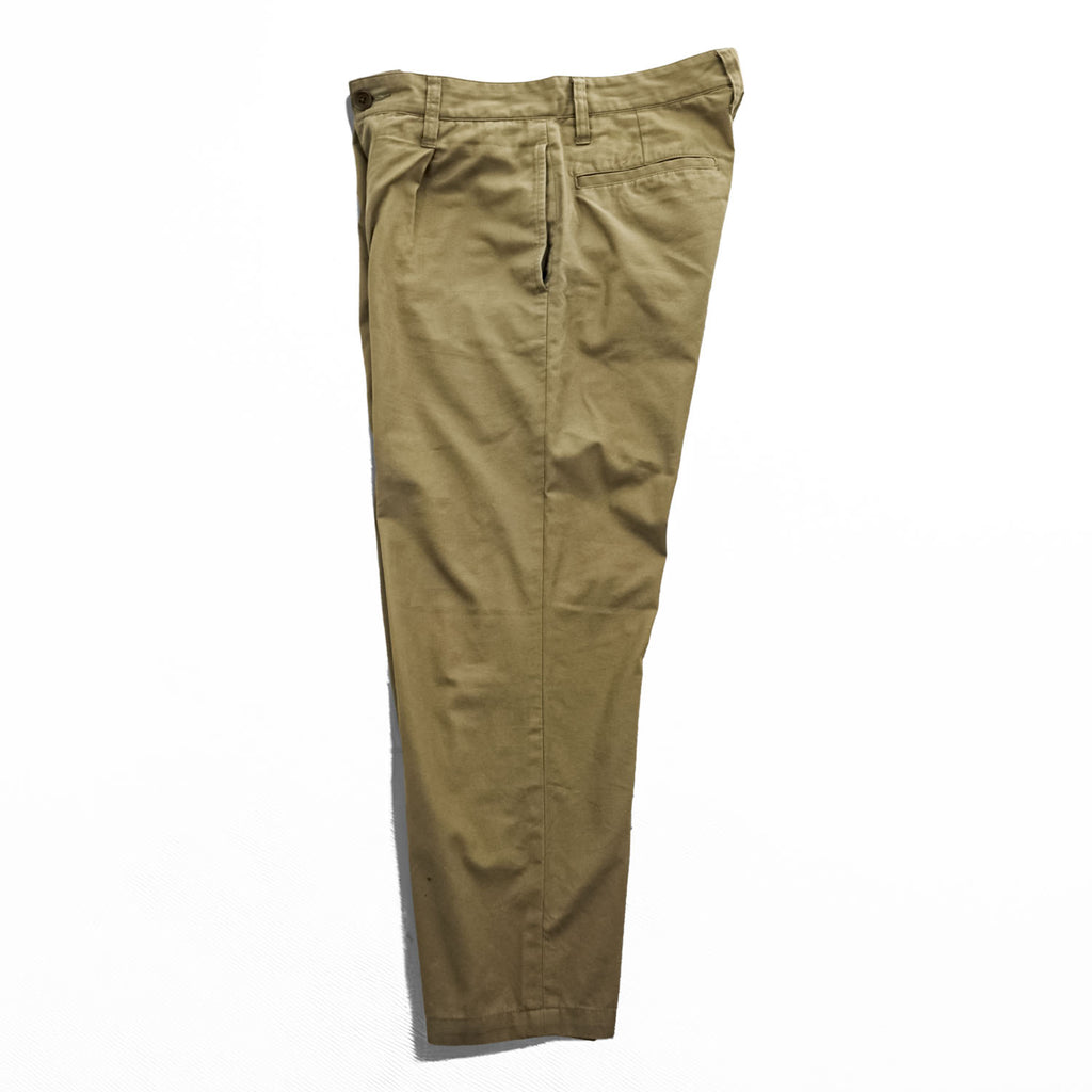 Nigel Cabourn 日本製 タック チノパンツ HOSPITAL PANT WEATHER CLOTH ベージュ プリーツ 80340050004