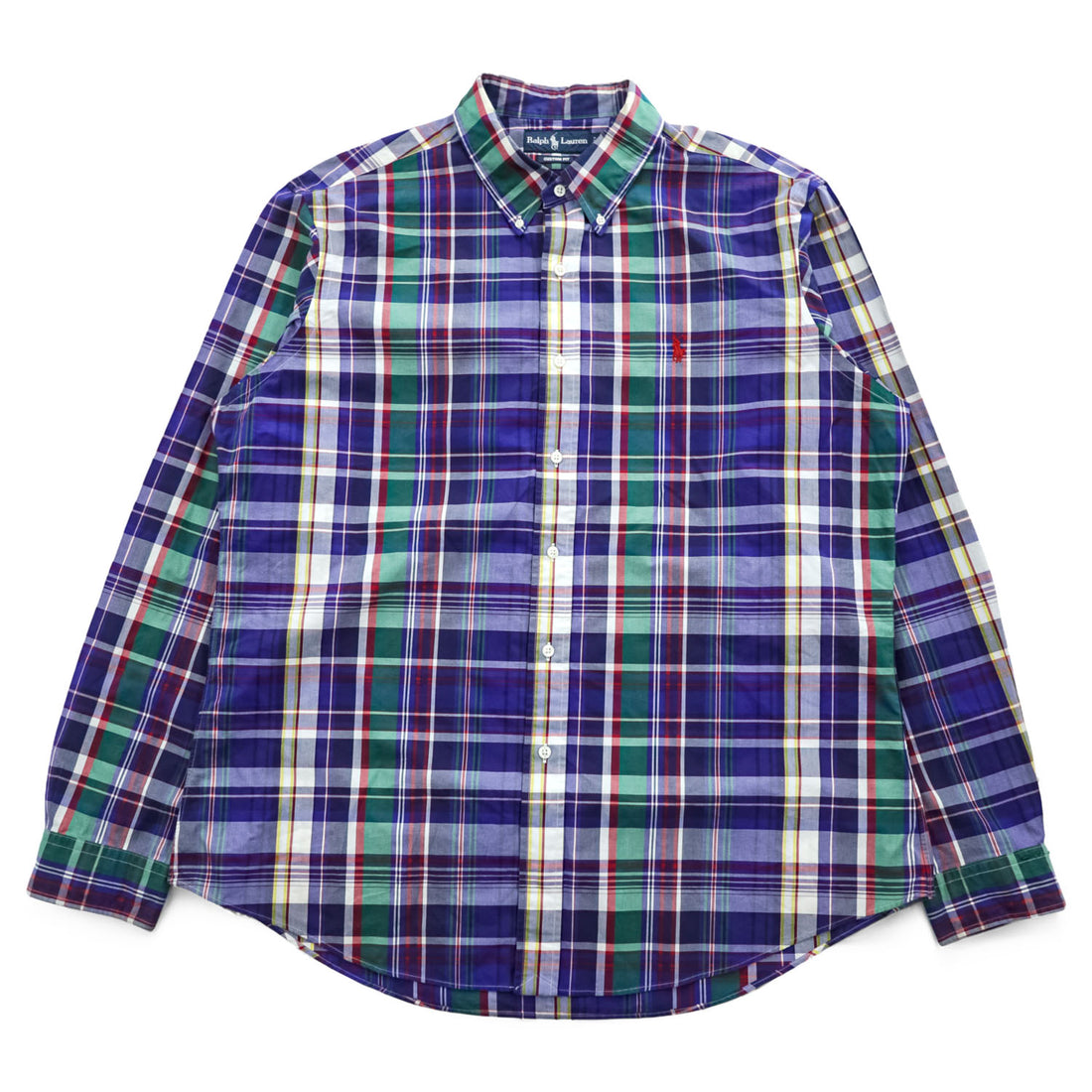 Ralph Lauren 90年代 ヴィンテージ 長袖 マドラスチェックシャツ XL CUSTOM FIT ボタンダウン