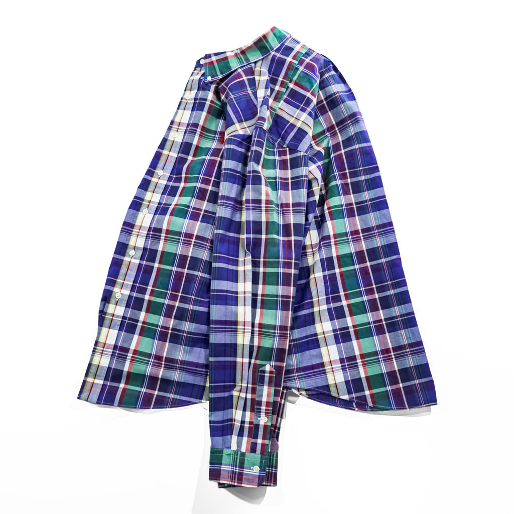 Ralph Lauren 90年代 ヴィンテージ 長袖 マドラスチェックシャツ XL CUSTOM FIT ボタンダウン