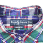 Ralph Lauren 90年代 ヴィンテージ 長袖 マドラスチェックシャツ XL CUSTOM FIT ボタンダウン
