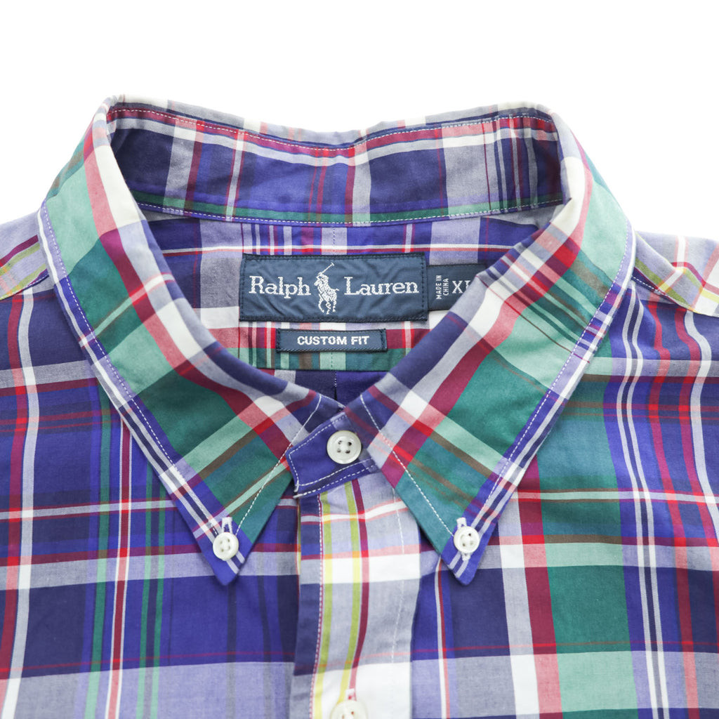 Ralph Lauren 90年代 ヴィンテージ 長袖 マドラスチェックシャツ XL CUSTOM FIT ボタンダウン