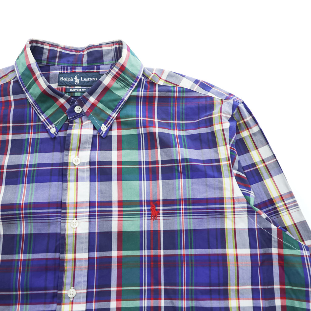 Ralph Lauren 90年代 ヴィンテージ 長袖 マドラスチェックシャツ XL CUSTOM FIT ボタンダウン