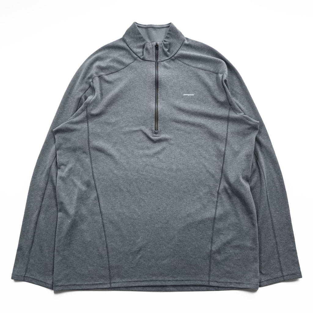 Patagonia Long Sleeve T-Shirt, XL, Grey, Stretch Capilene 3 Midweight Zip Neck Pullover 44441