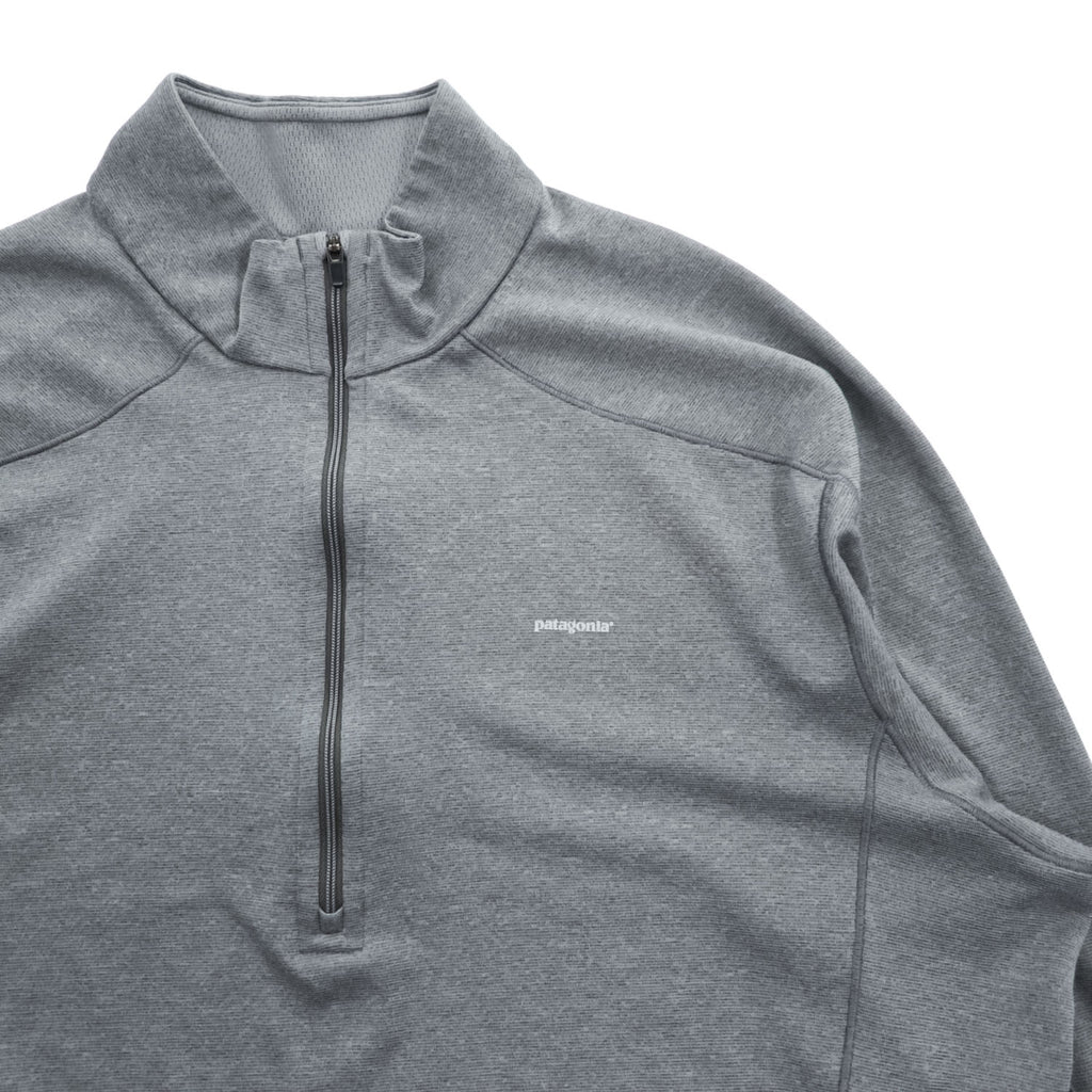 Patagonia Long Sleeve T-Shirt, XL, Grey, Stretch Capilene 3 Midweight Zip Neck Pullover 44441
