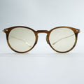 Oliver Peoples OP-505 Round Boston Sunglasses Brown Tortoise Filigree Metal Temples
