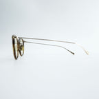 Oliver Peoples OP-505 Round Boston Sunglasses Brown Tortoise Filigree Metal Temples
