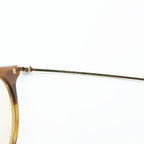 Oliver Peoples OP-505 Round Boston Sunglasses Brown Tortoise Filigree Metal Temples