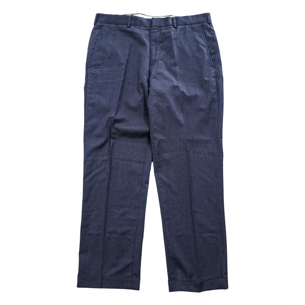 Brooks Brothers Regent Reda Wool Houndstooth Dress Pants Navy W35 L32 Cuffed