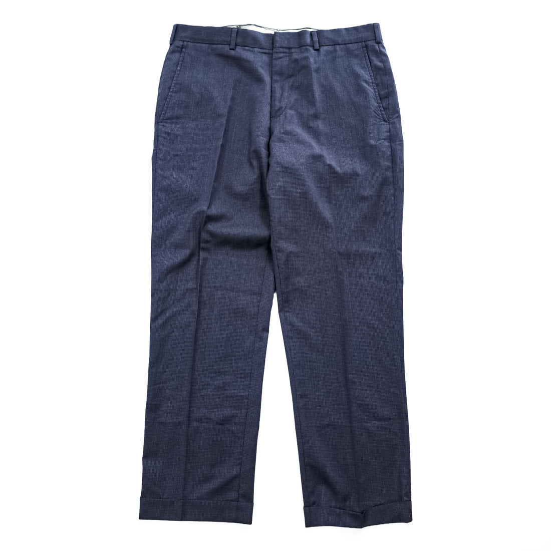 Brooks Brothers Regent Reda Wool Houndstooth Dress Pants Navy W35 L32 Cuffed