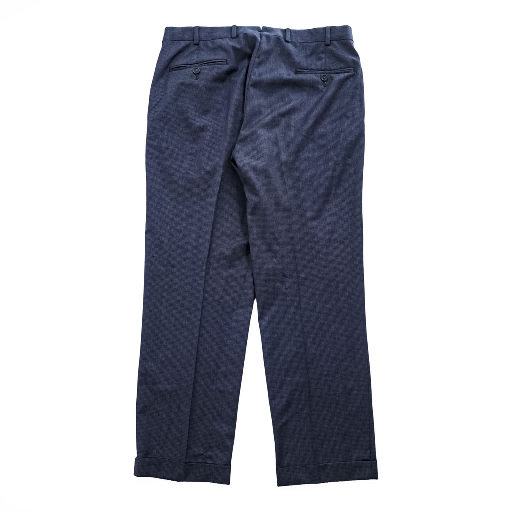 Brooks Brothers Regent Reda Wool Houndstooth Dress Pants Navy W35 L32 Cuffed