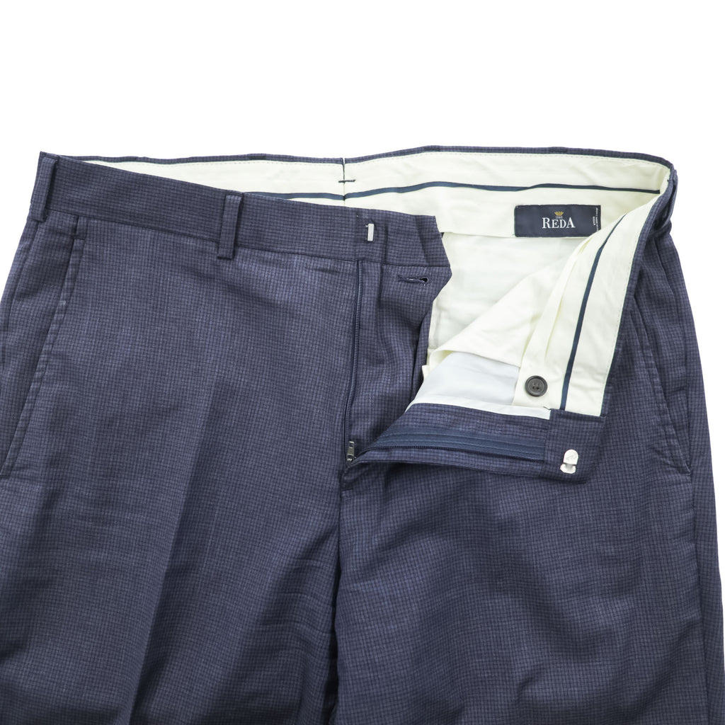 Brooks Brothers Regent Reda Wool Houndstooth Dress Pants Navy W35 L32 Cuffed