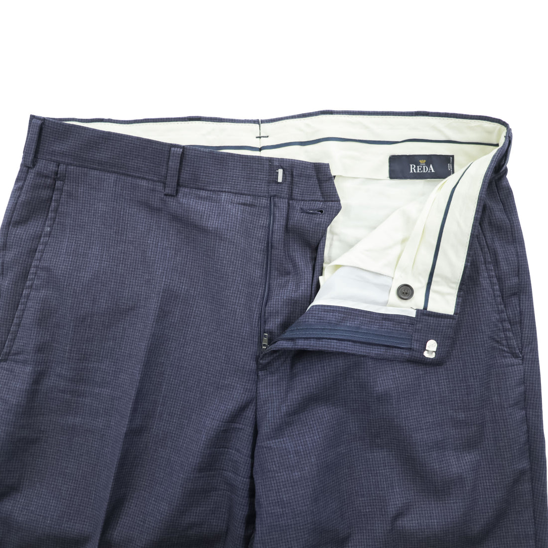 Brooks Brothers Regent Reda Wool Houndstooth Dress Pants Navy W35 L32 Cuffed
