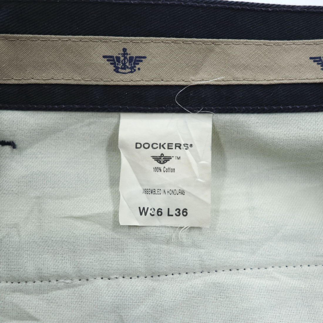DOCKERS ( Levi's ) 00年代 ヴィンテージ チノパンツ 36 x 36 ネイビー No Wrinkle Twill Classic Fit プリーツ