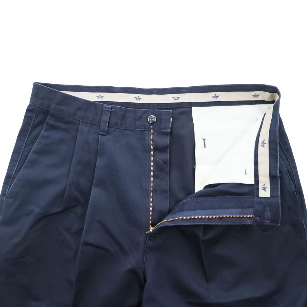 DOCKERS ( Levi's ) 00年代 ヴィンテージ チノパンツ 36 x 36 ネイビー No Wrinkle Twill Classic Fit プリーツ