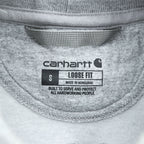 carhartt クルーネック 前V スウェット トレーナー L グレー 裏起毛 LOOSE FIT TS0124-M