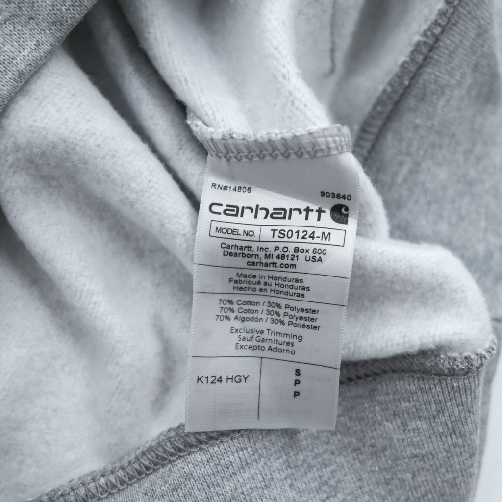 carhartt クルーネック 前V スウェット トレーナー L グレー 裏起毛 LOOSE FIT TS0124-M