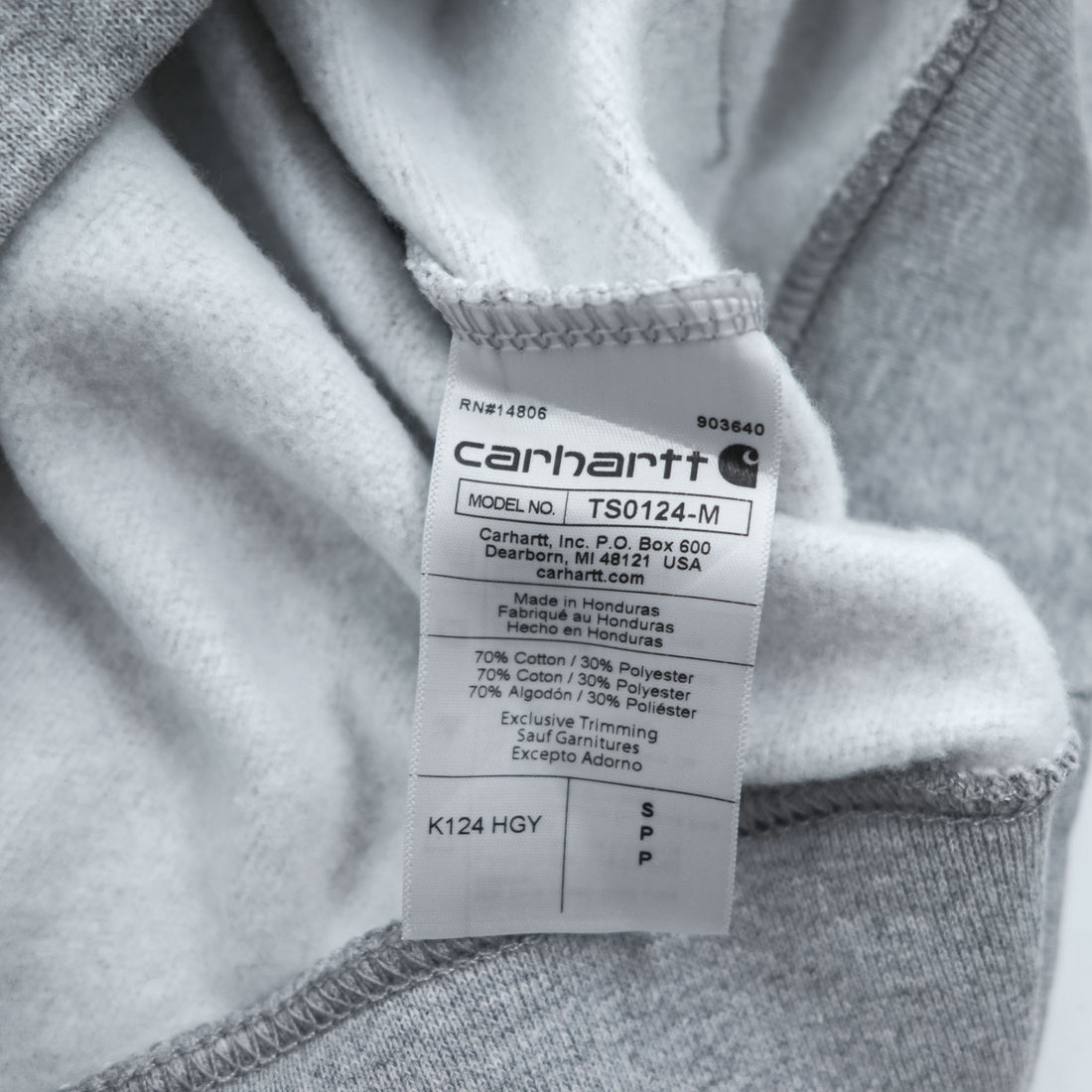 carhartt クルーネック 前V スウェット トレーナー L グレー 裏起毛 LOOSE FIT TS0124-M
