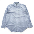 LAUREN RALPH LAUREN 長袖 ドレスシャツ L ブルー ストレッチ CLASSIC FIT チェック