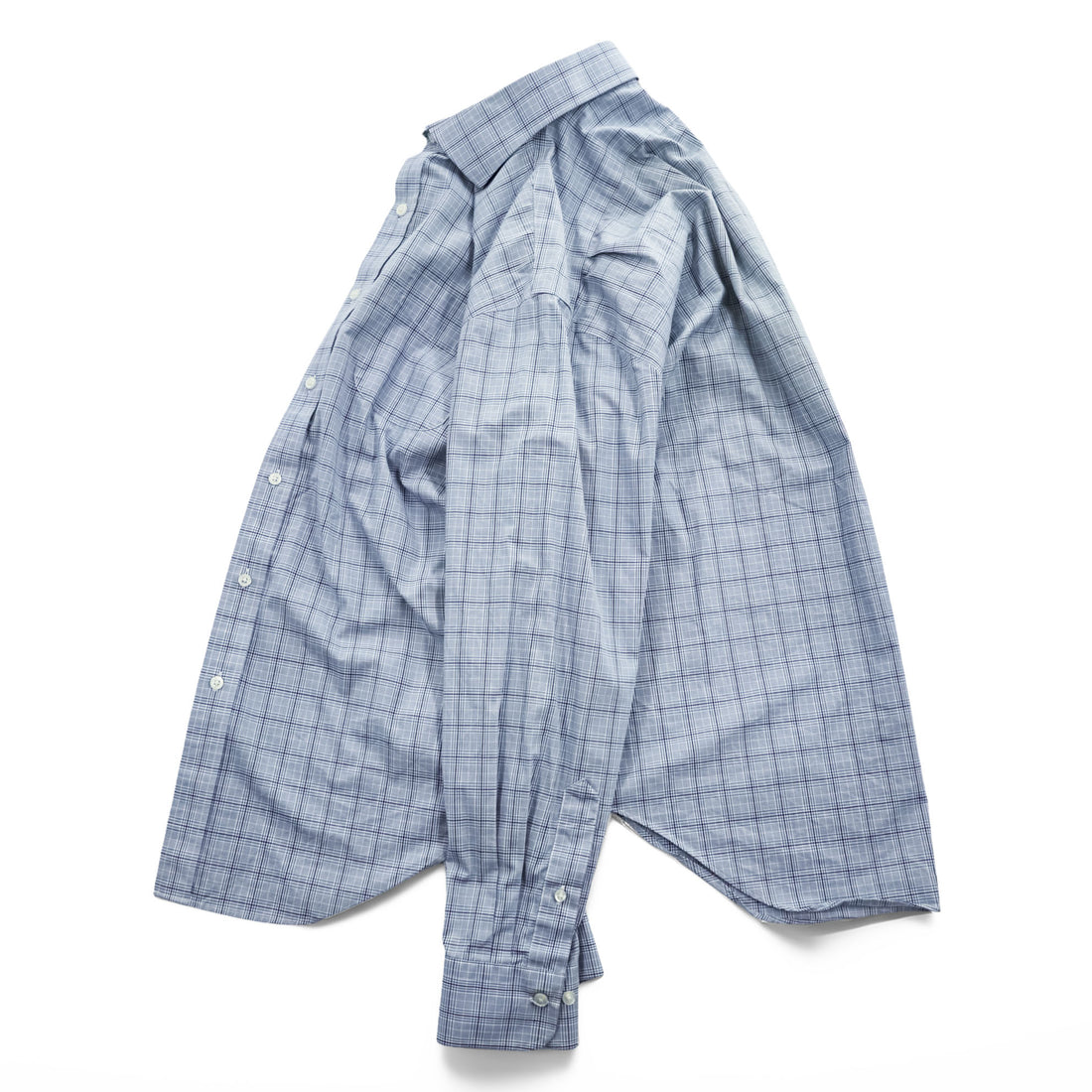 LAUREN RALPH LAUREN 長袖 ドレスシャツ L ブルー ストレッチ CLASSIC FIT チェック