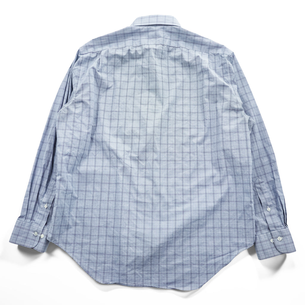 LAUREN RALPH LAUREN 長袖 ドレスシャツ L ブルー ストレッチ CLASSIC FIT チェック