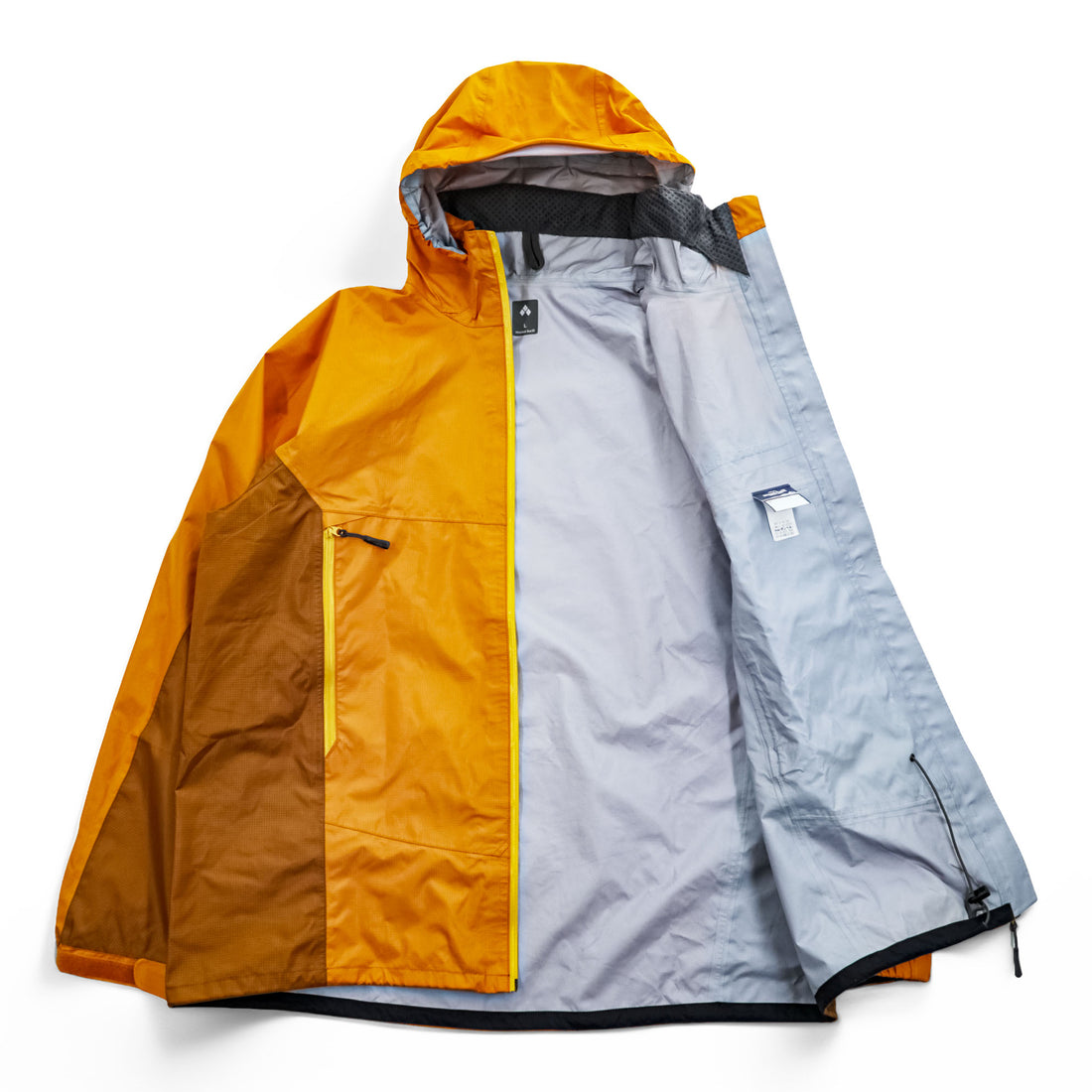 mont-bell ゴアテックス GORE-TEX 防水 マウンテンパーカー シェル レインジャケット L オレンジ ストームクルーザー ドローコード フード収納 1128256