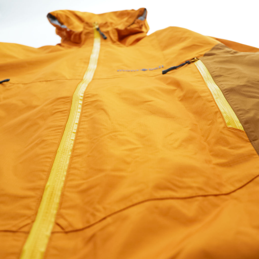 mont-bell ゴアテックス GORE-TEX 防水 マウンテンパーカー シェル レインジャケット L オレンジ ストームクルーザー ドローコード フード収納 1128256