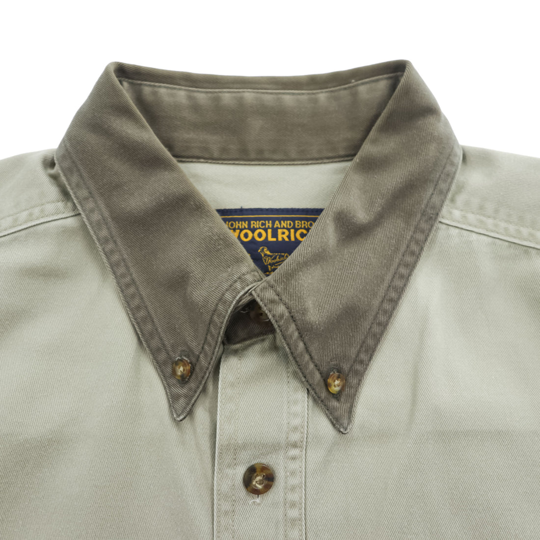 Woolrich Hunting Long Sleeve Shirt, Button Puffer, Elbow Patch, XL, Beige Khaki, 6078