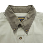 Woolrich Hunting Long Sleeve Shirt, Button Puffer, Elbow Patch, XL, Beige Khaki, 6078