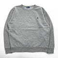 Polo Ralph Lauren 90s Vintage Sweatshirt Small Pony Embroidered Logo Brushed Lining Gray M
